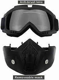 HIGH QUALITY Motorcycle Helmet Riding Goggles Glasses With Removable Face Mask  [Transparent]