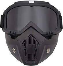 HIGH QUALITY Motorcycle Helmet Riding Goggles Glasses With Removable Face Mask [ Black]