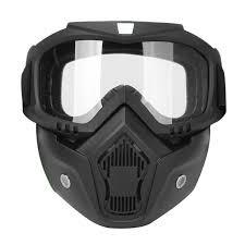 HIGH QUALITY Motorcycle Helmet Riding Goggles Glasses With Removable Face Mask  [Transparent]