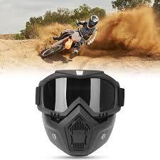 HIGH QUALITY Motorcycle Helmet Riding Goggles Glasses With Removable Face Mask [ Black]
