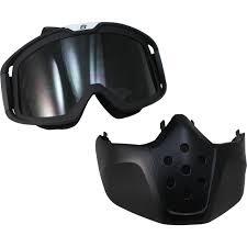 HIGH QUALITY Motorcycle Helmet Riding Goggles Glasses With Removable Face Mask [ Black]