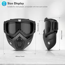 HIGH QUALITY Motorcycle Helmet Riding Goggles Glasses With Removable Face Mask [ Black]