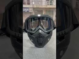 HIGH QUALITY Motorcycle Helmet Riding Goggles Glasses With Removable Face Mask  [Transparent]
